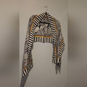 NWT Patrick Francis Designs Womens Celtic Irish Silk Scraf - Black, White, Gold